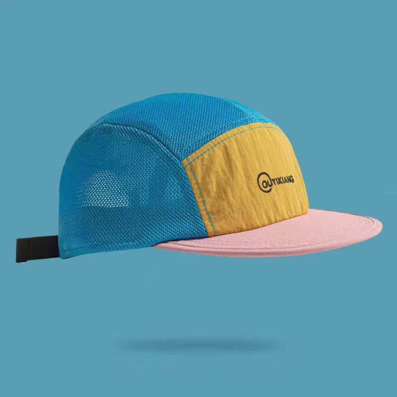 Men's Multi-color Letter Mesh Breathable Casual Style Short-brimmed Baseball Cap Suitable For Daily Commuting, Outdoor Wear And Sun Protecti