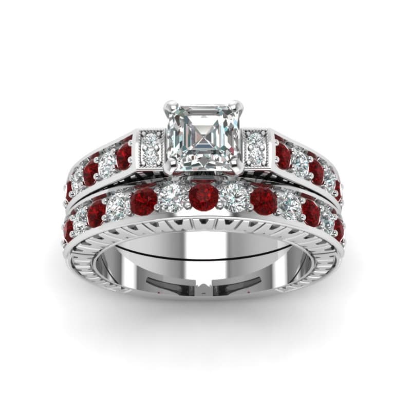 Micro-paved Square Zircon Couple Rings For Women