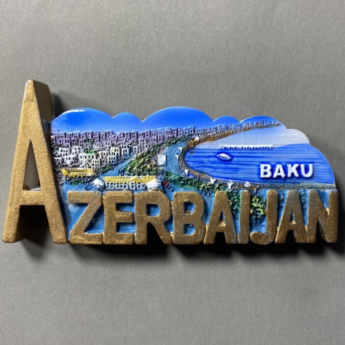 Azerbaijan Baku Tourist Souvenir Resin Magnetic Fridge Magnet