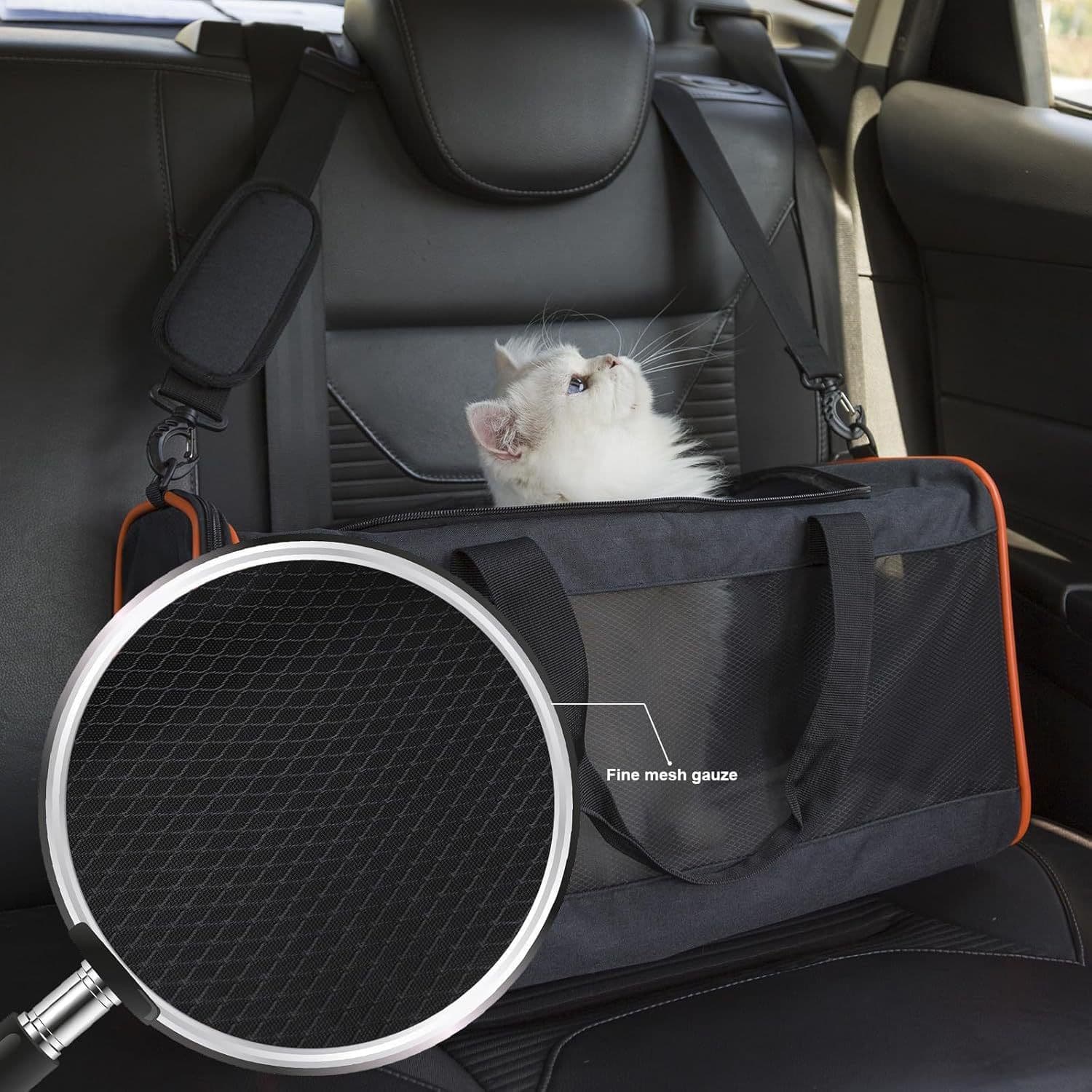 Cat Carriers For Large Cats 20 Lbs+ Soft Pet Carrier For Small Dog/durable 2 Kitty Travel Bag/medium Big Cats Puppy 15 Pounds/softside Cat C — alternate view