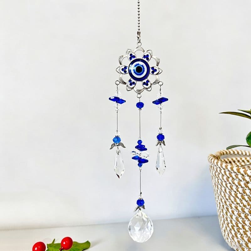 Blue Demon Eye Butterfly Crystal Pendant 3 — alternate view