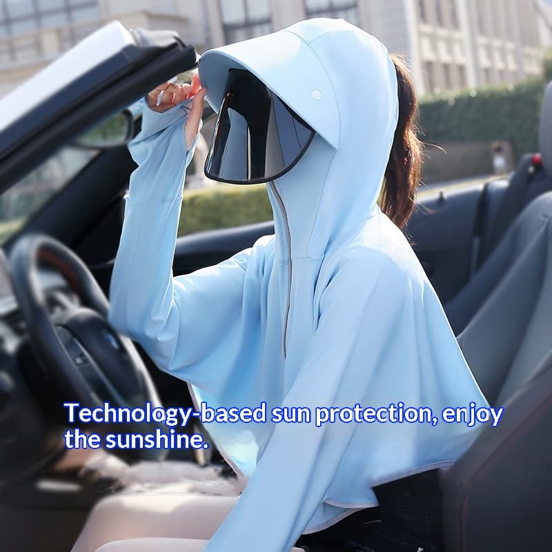 Cycling While Picking Tea Uv Protective Sun Blocking Hooded Jacket