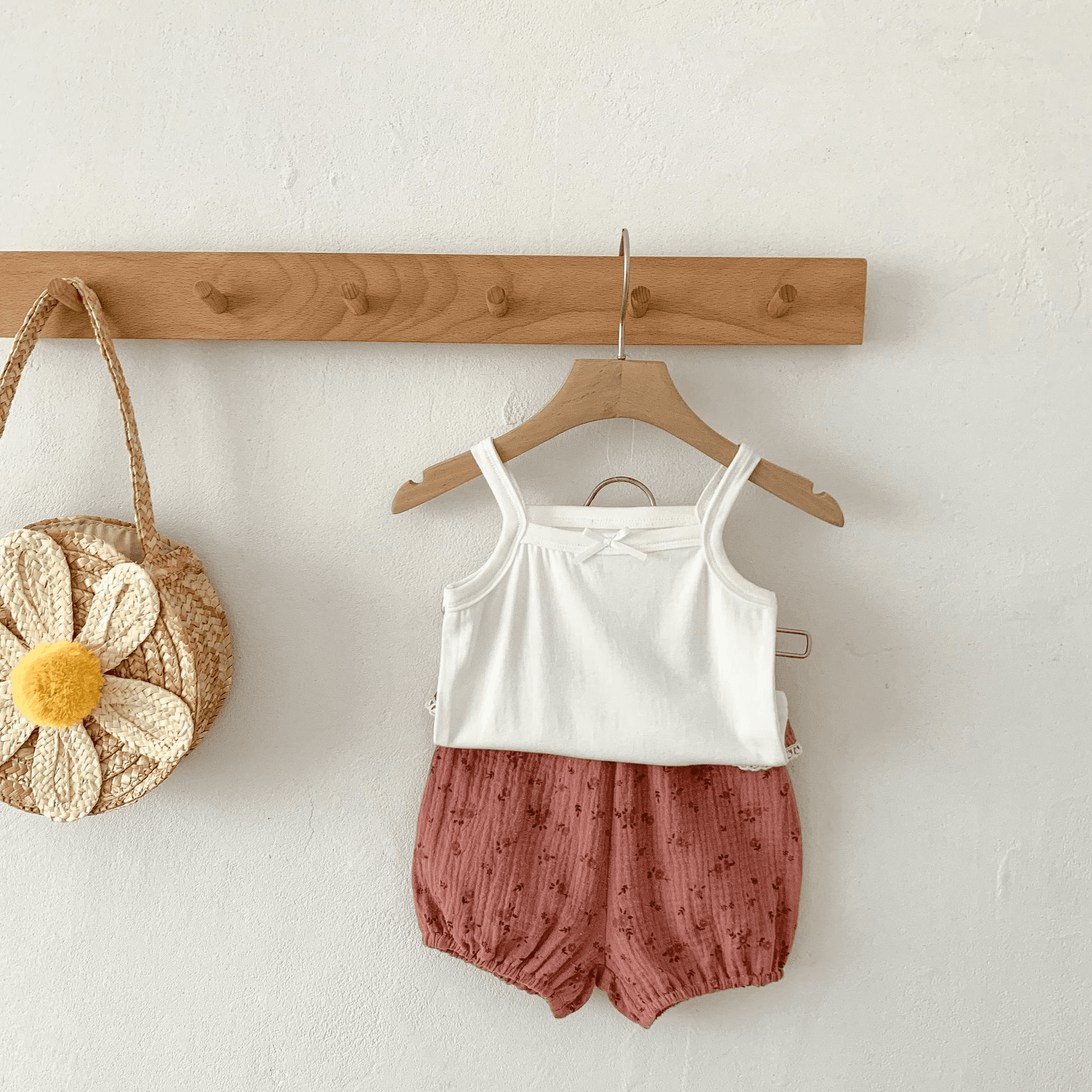 Baby Girl Summer Sleeveless Shorts Set Floral Two — alternate view