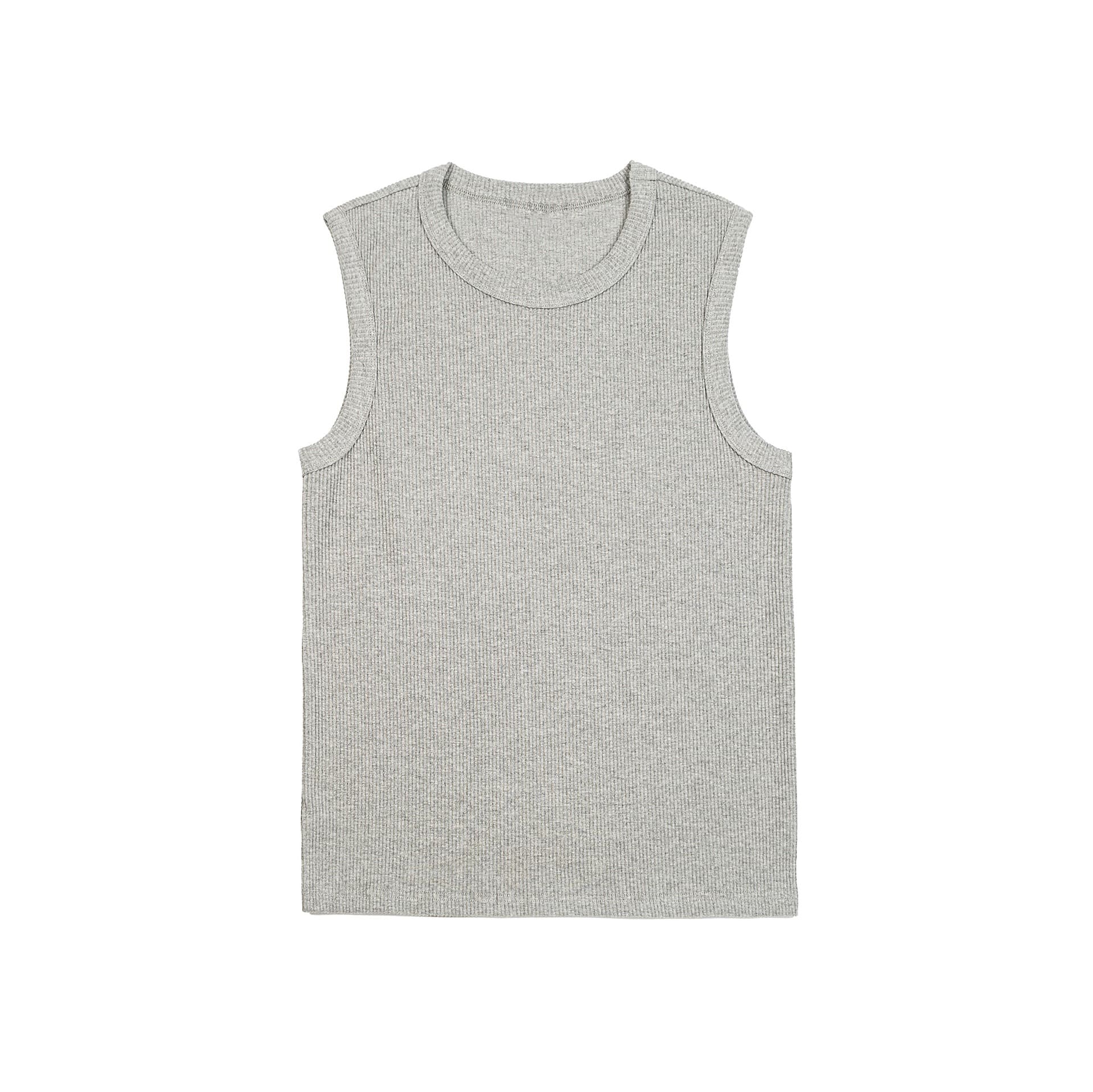 Basic Ribbed Tank Top Men Solid Color Loose Casual Top