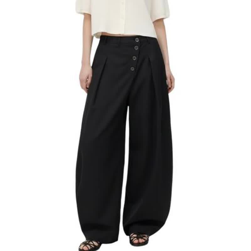 Design Buttoned Slash Cut Trousers For Men — alternate view