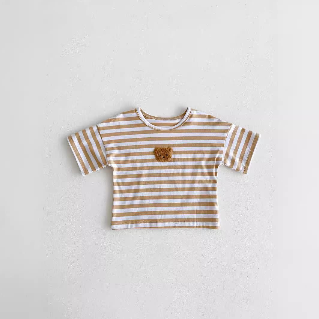 Cute Loose Bear Stripe Short Sleeve T