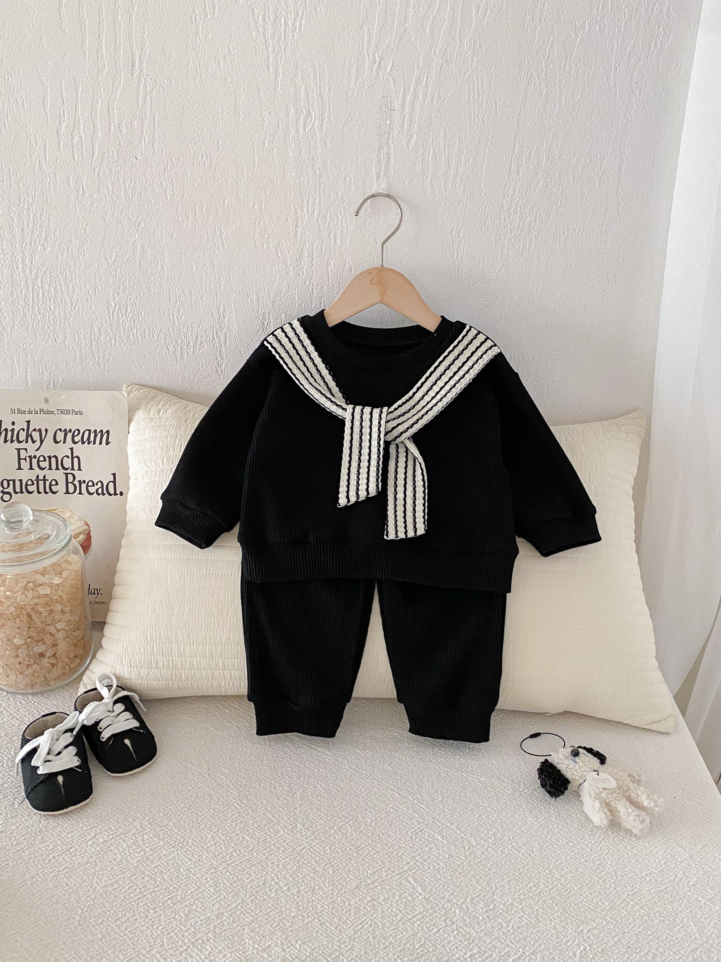 Casual Style Kids' Hoodie Set For Girls, Autumn Spring Outwear, Fashionable Top With Shawl For Toddlers, Unisex Child's Outerwear — alternate view