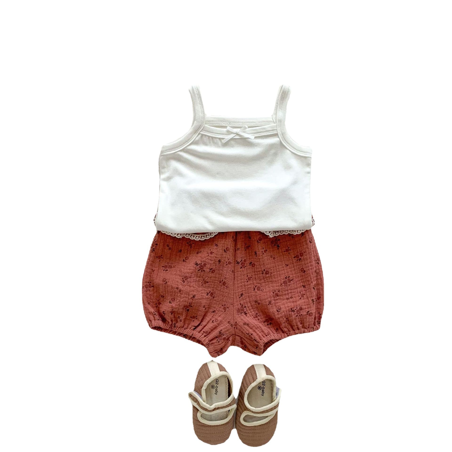 Baby Girl Summer Sleeveless Shorts Set Floral Two