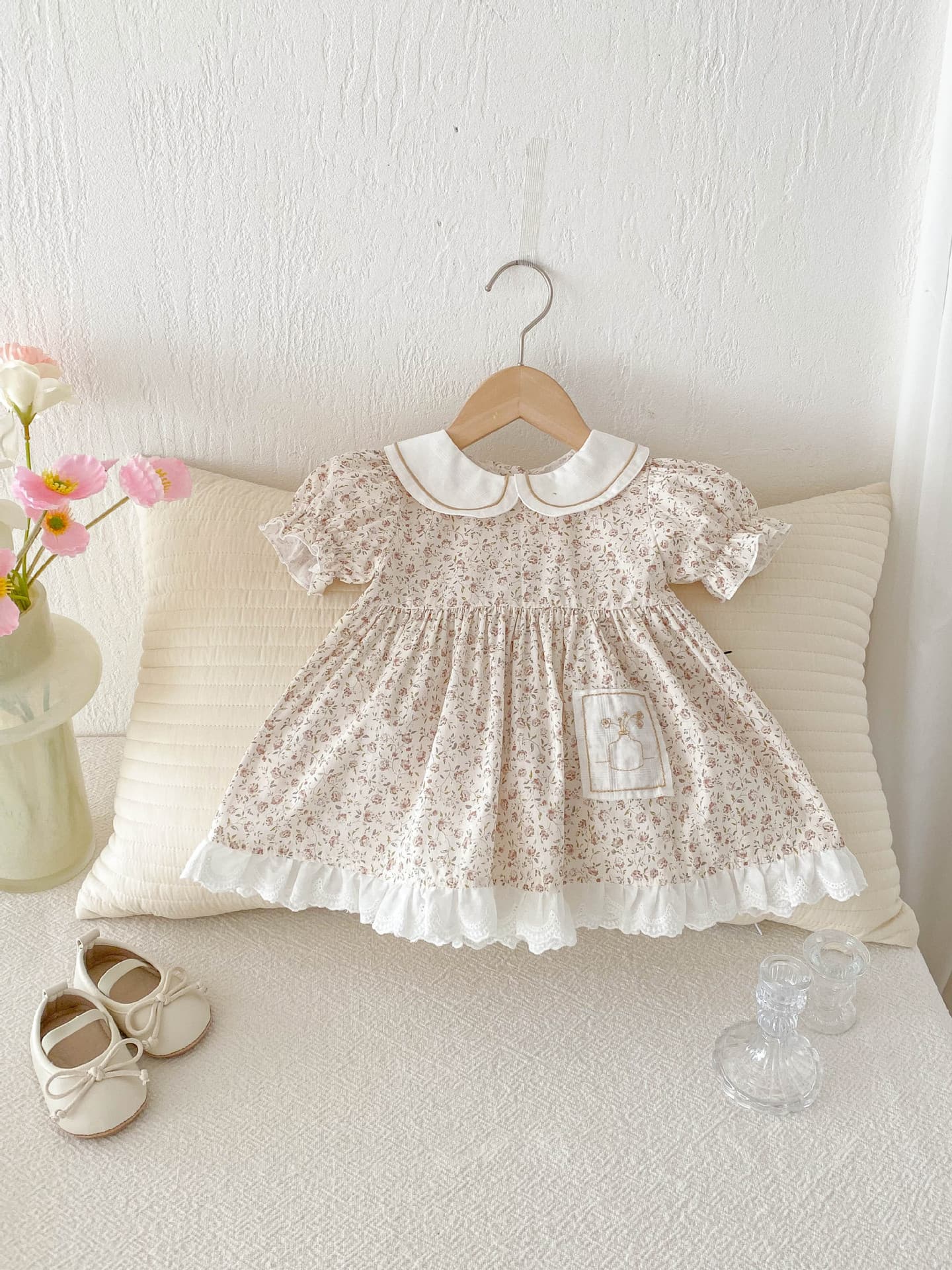 Girls' Floral Princess Dress Summer Casual Style Child's Dress For Birthday Celebration — alternate view