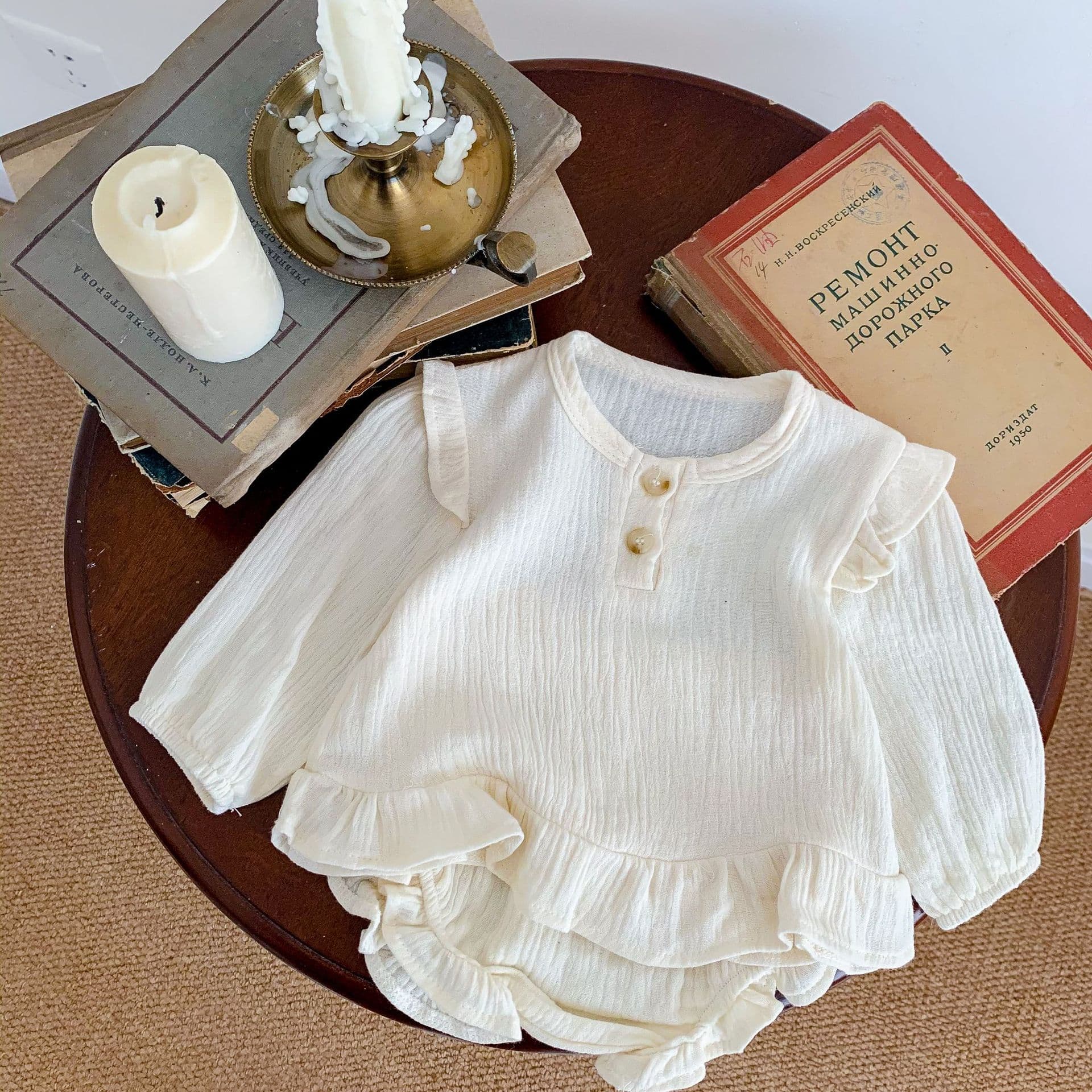 Cute Cherry Cotton Outfit For Baby Girls — alternate view