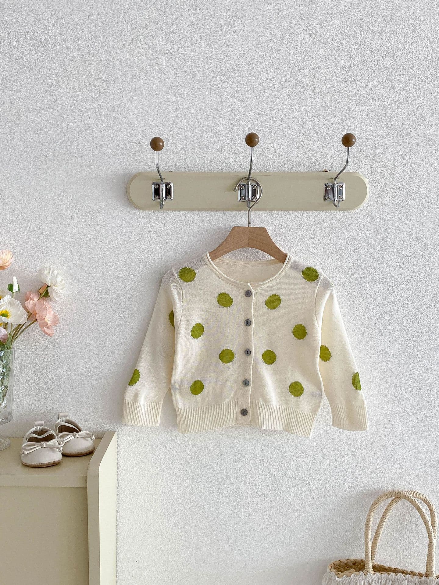Baby Boy Girl Large Polka Dot Air Conditioning Cardigan, Girls' Spring Summer New Knit Sun Protection Coat Outerwear