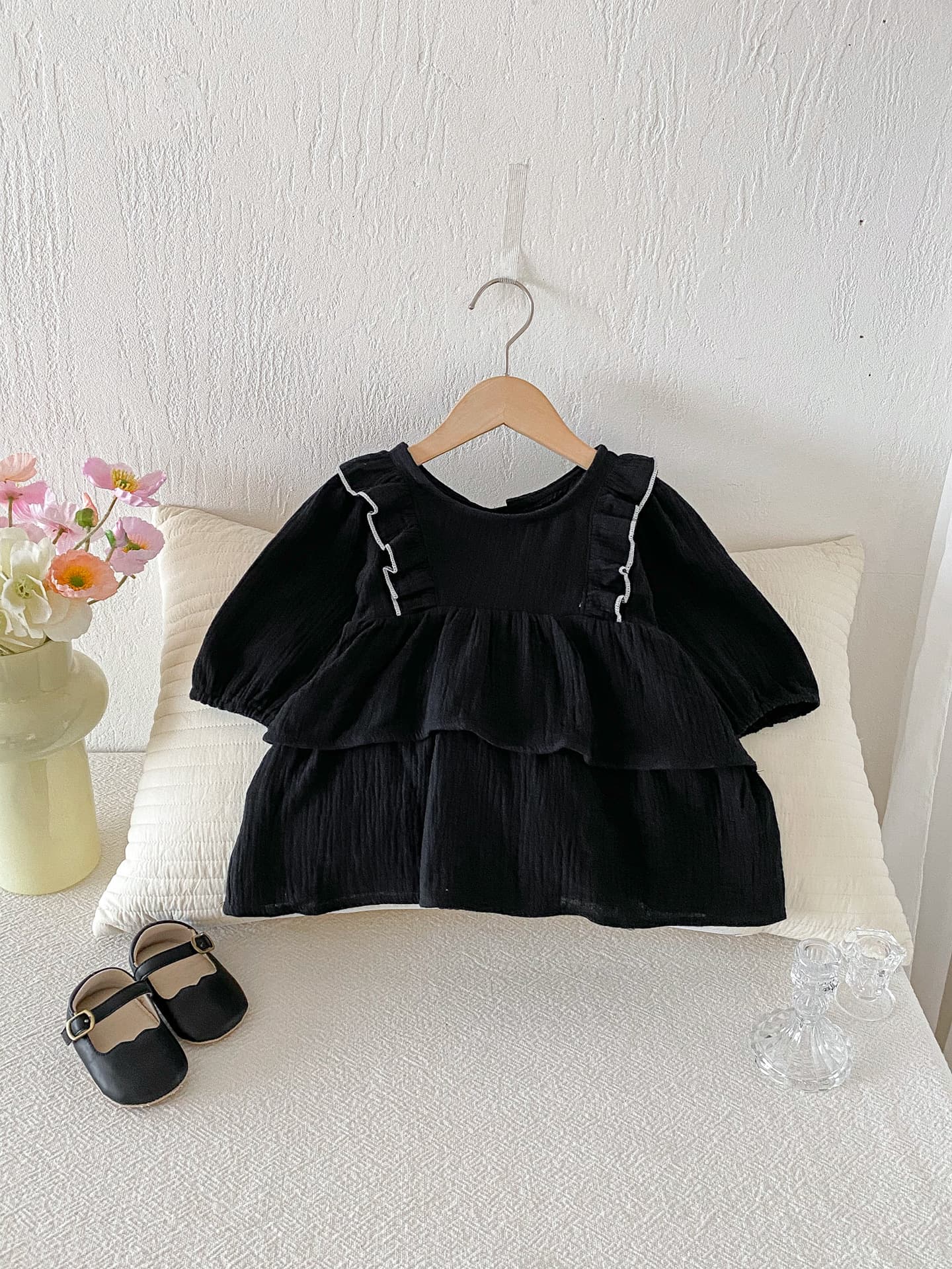 Baby Cake Dress Spring Fashion Ruffled Bow Sleeveless Dress For Girls Sweet Princess Style — alternate view