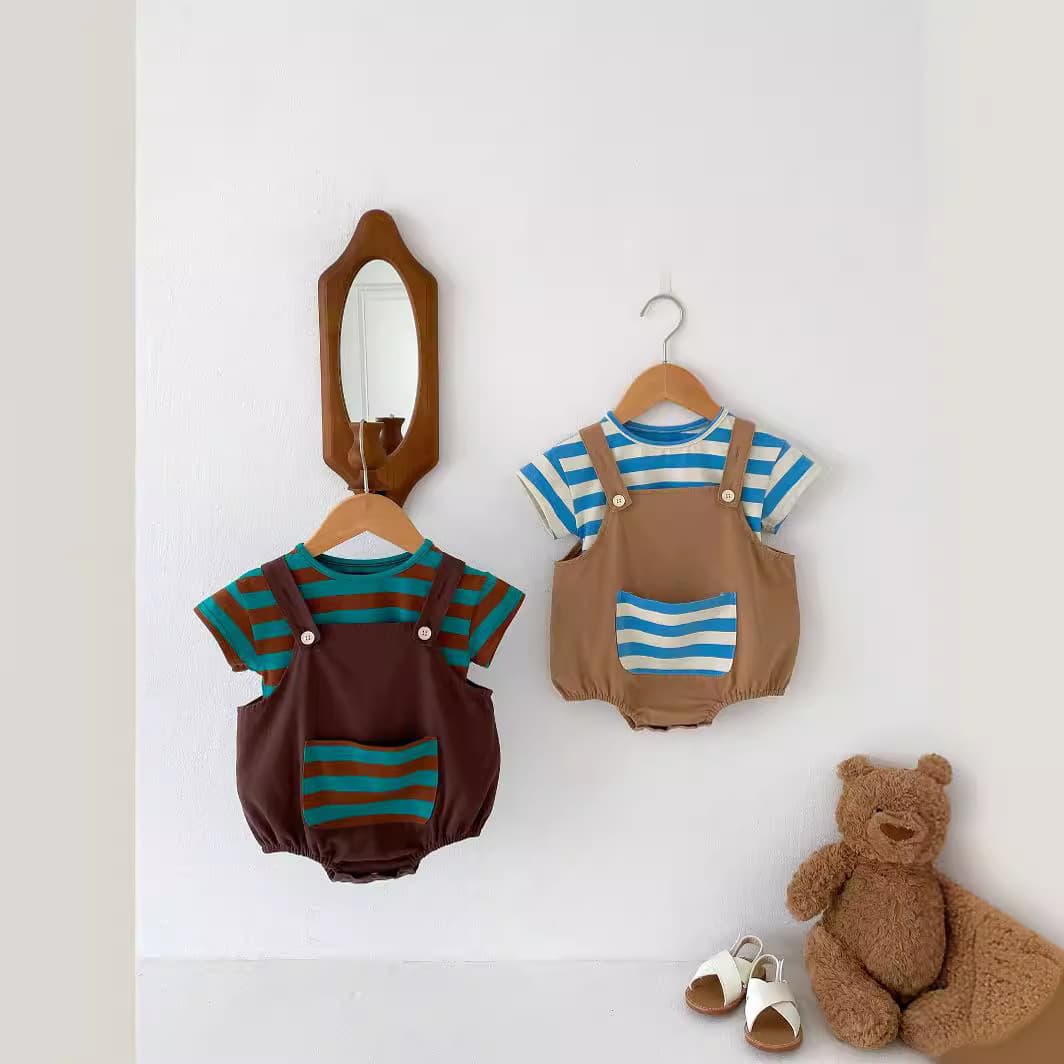 Bodysuit Set Summer Lightweight Newborn Baby Clothing Boys Summer Romper Outfit For Crawling And Outdoor Use