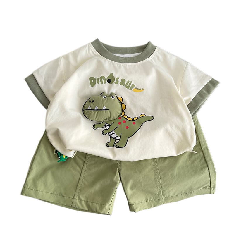 Dinosaur Round Neck Top Set — alternate view