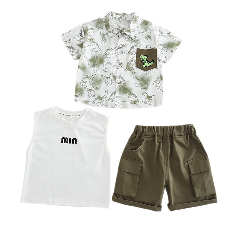 Tie Dye Dinosaur Shirt Three Piece Set