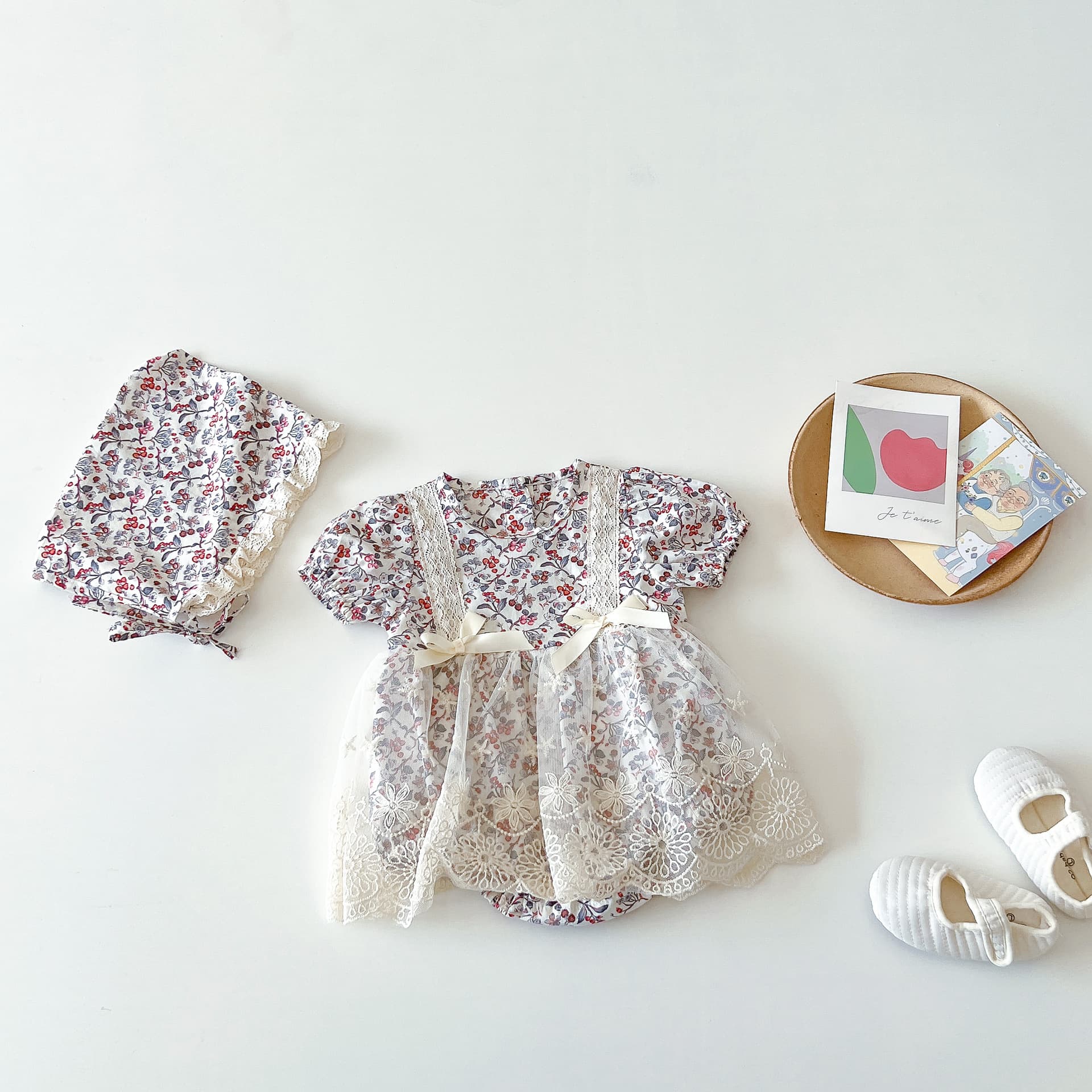 Baby Floral Outfit Newborn Clothes Short Sleeve Baby Girl Romperbirthday Summer Onesie Hooded