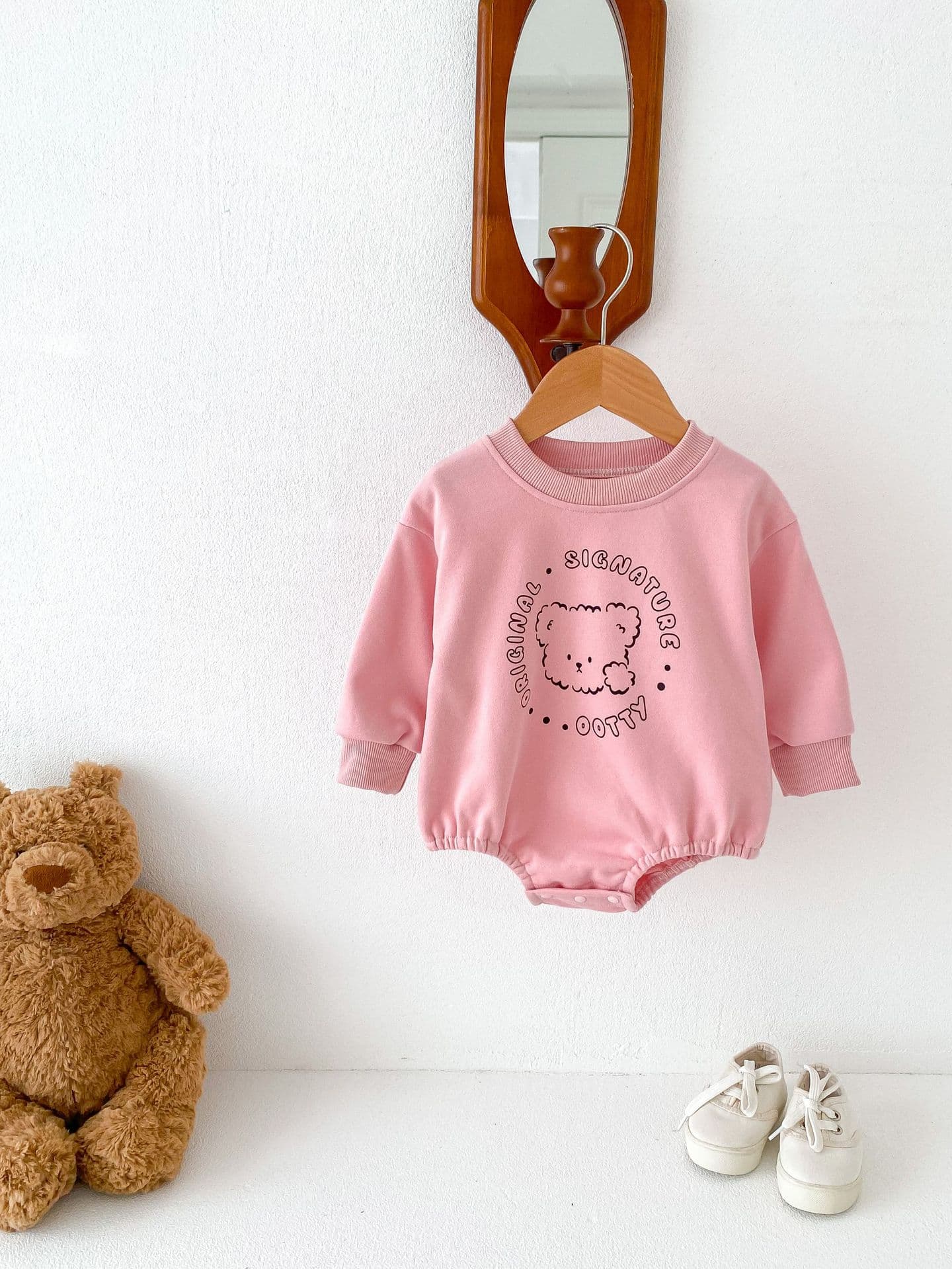 Cute Bear Print Baby Romper Long Sleeve Infant Bodysuit Autumn Fashion Kids Clothes — alternate view