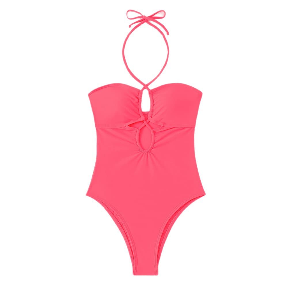Conjoined Hollow Neck Hanging Triangle Beach Bikini