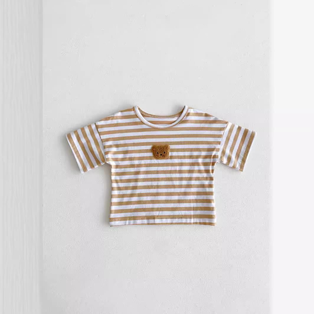 Cute Loose Bear Stripe Short Sleeve T — alternate view