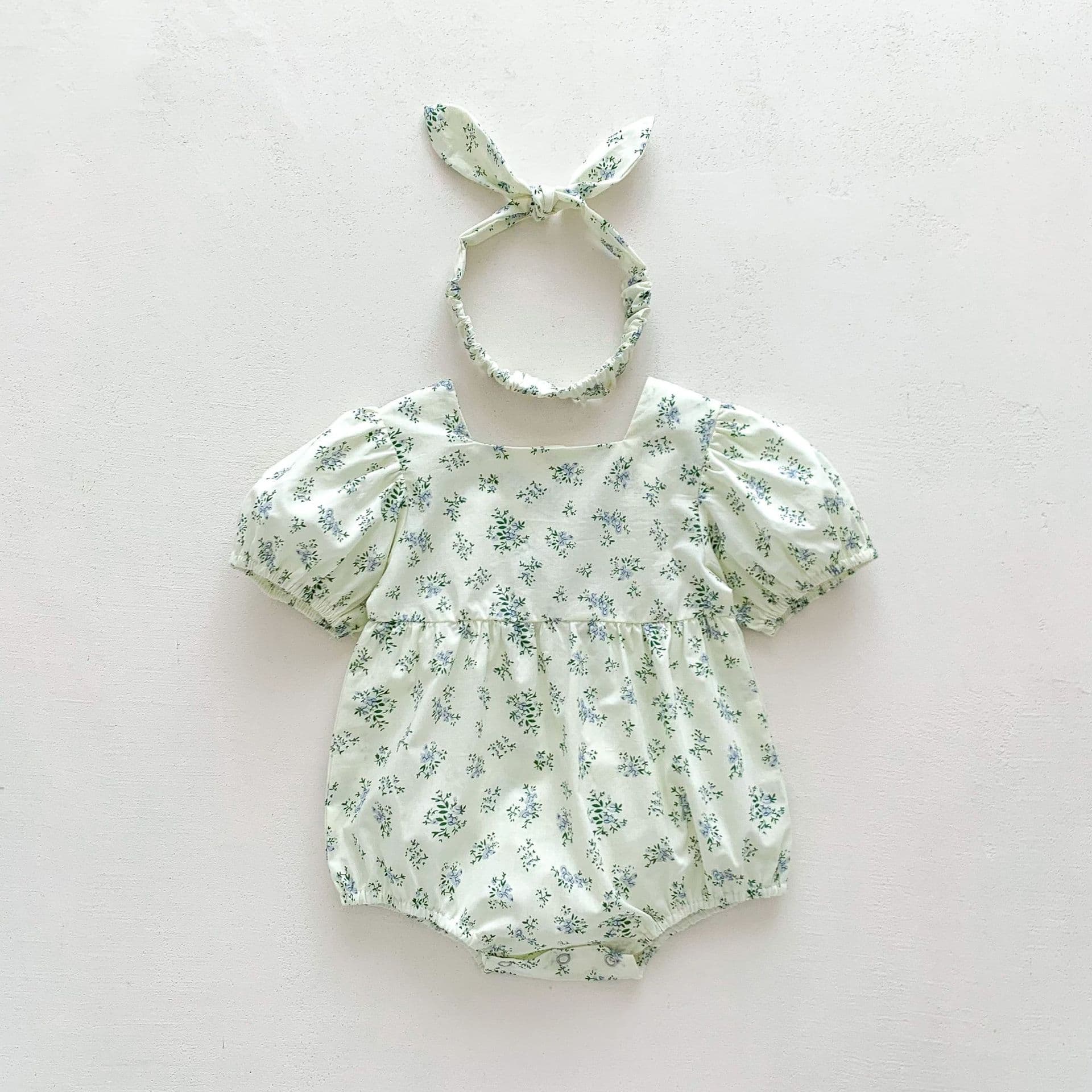 Baby Summer Lightweight Floral Romper For Girls, Adorable Newborn Outfit — alternate view