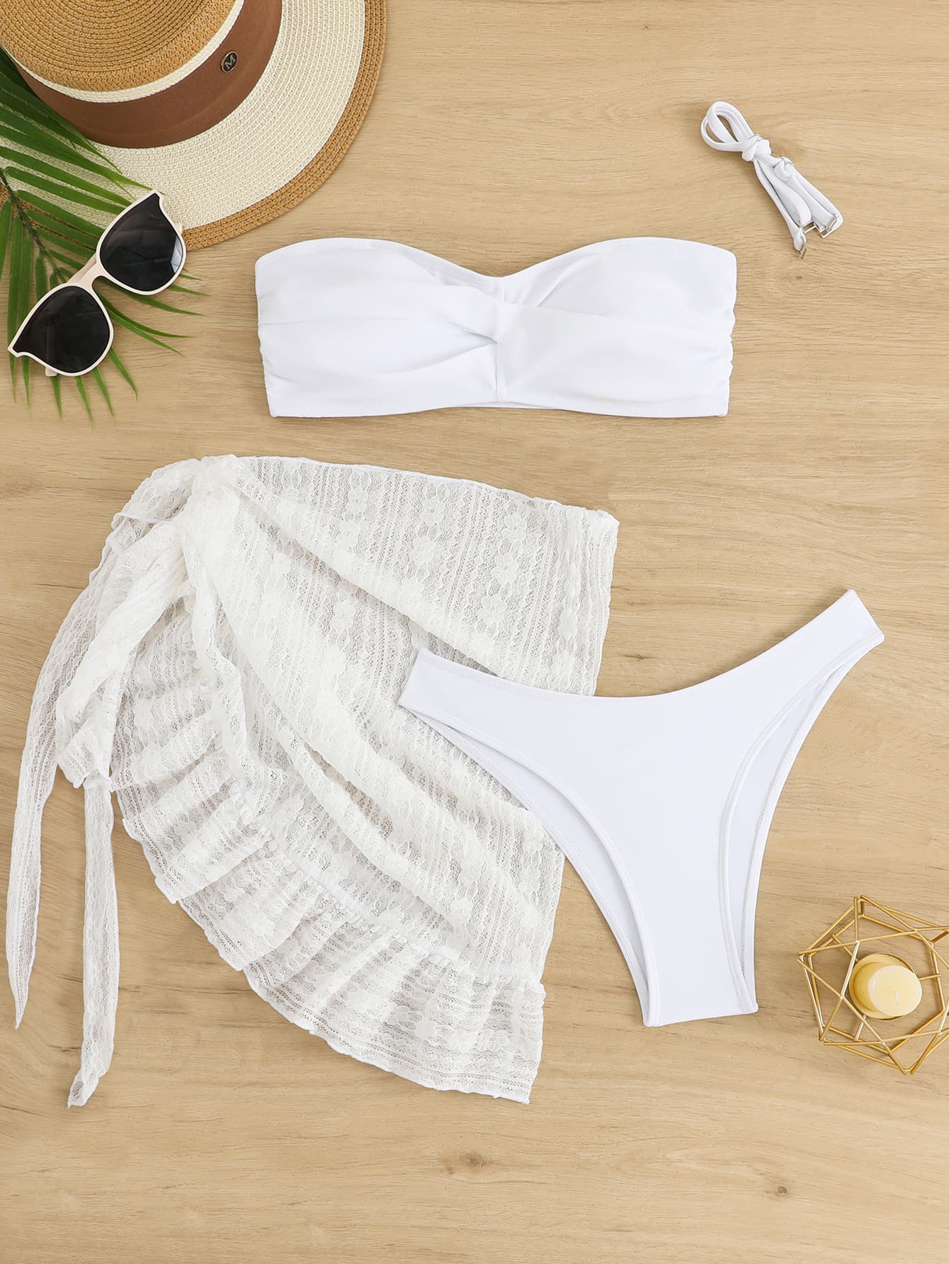 Bikini Three Piece Strapless Multicolored Swimsuit — alternate view
