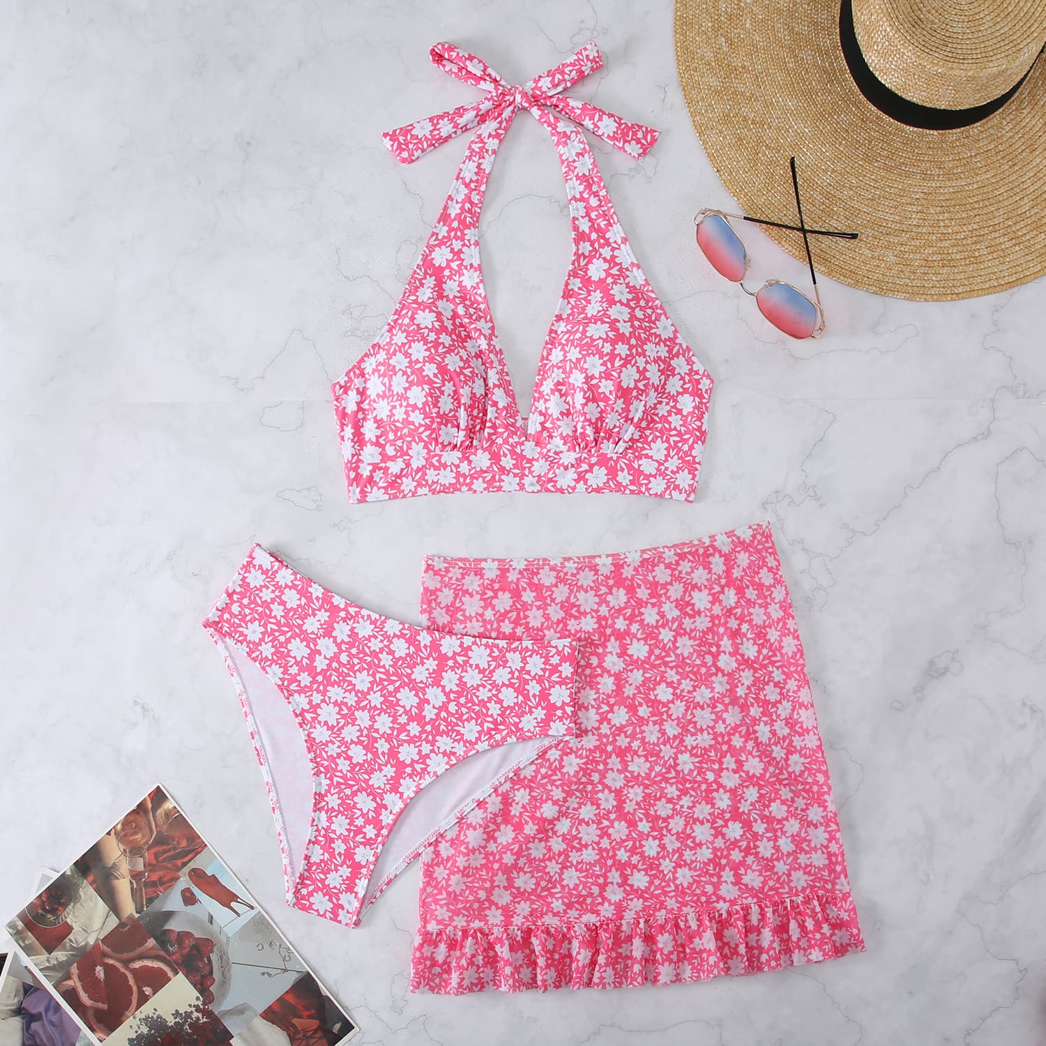 Floral Bikini Set Women's Sexy Three — alternate view