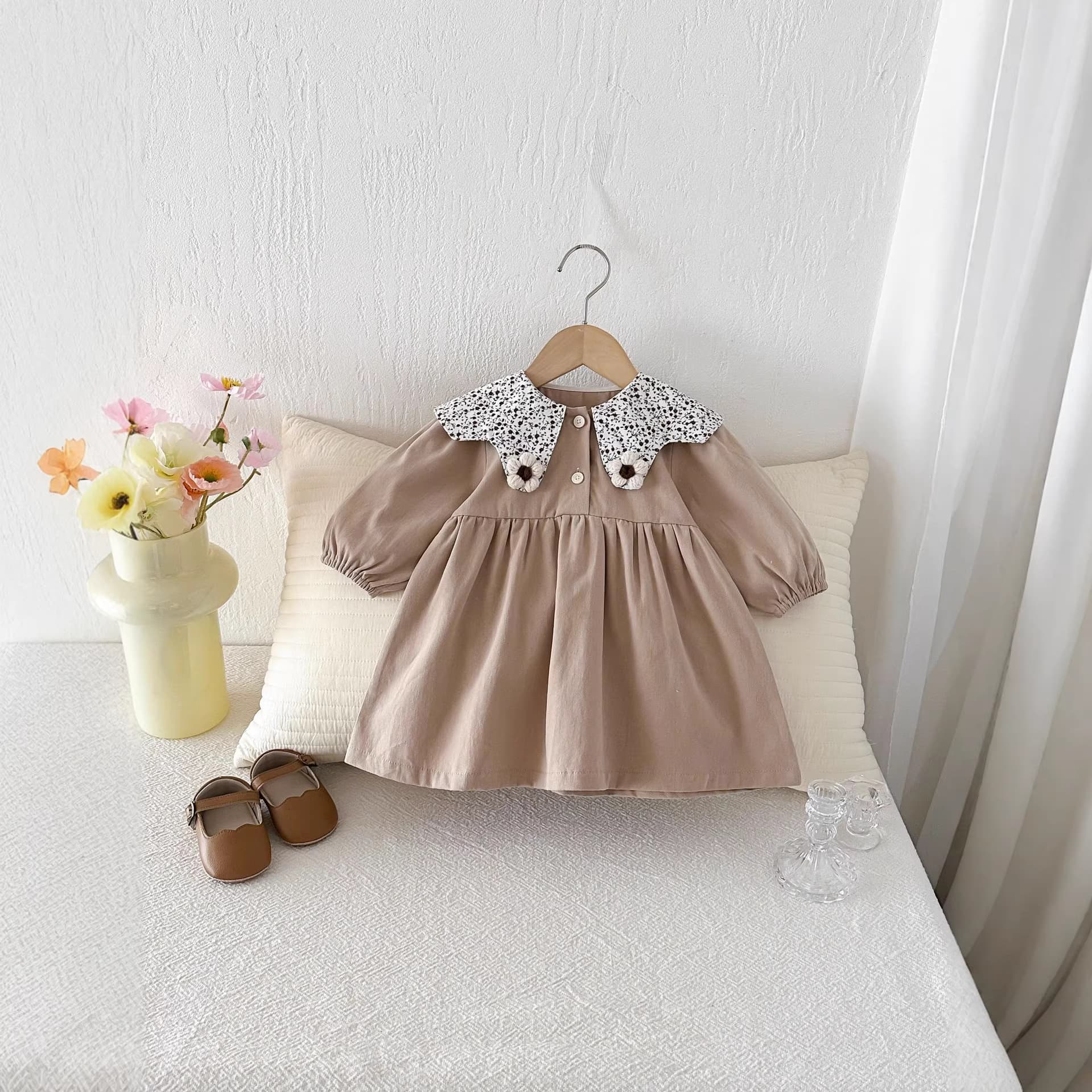 Dress Vintage Style Long Sleeve Princess Dress For Girls Fashionable Children's Dress